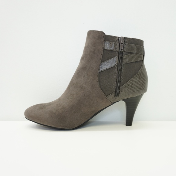 NEW Apri High Heel Ankle Boot Bootie Gray Grey 10 - Picture 2 of 8